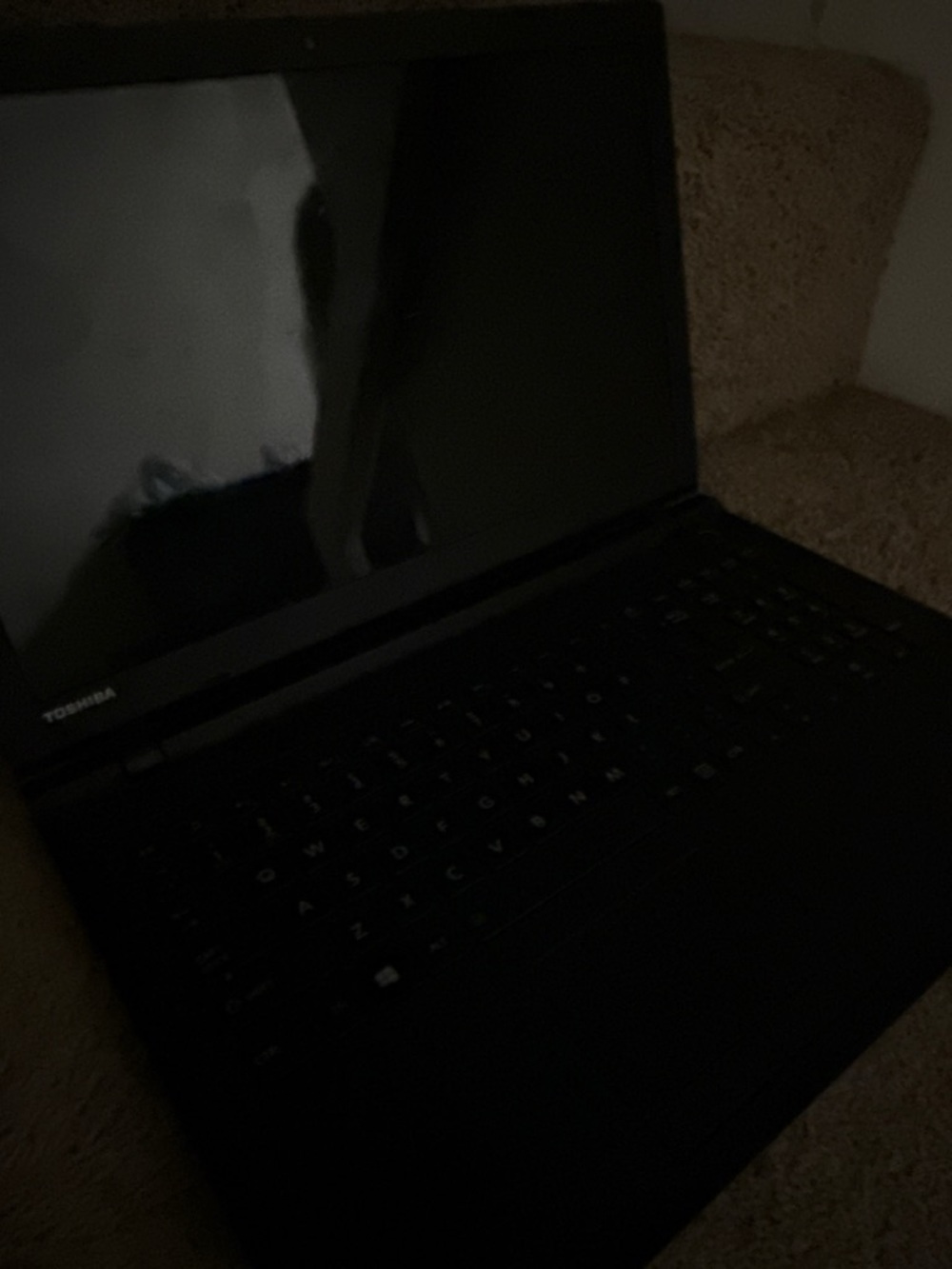Toshiba Black Laptop with LED Display